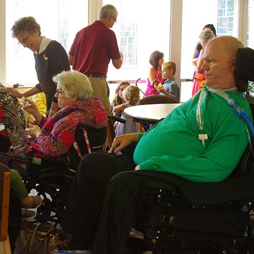 05-First-Presbyterian-Church-Bryan-Ohio-family-fellowship-in-gathering-area-09-2019--Diana-&-Joseph-Eschhofen,-Joanne-Stokes,-Gaile-Moore,-Mark-Dally,-Patrick-O'Dwyer